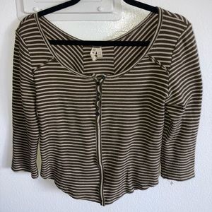 Striped Free People Tee